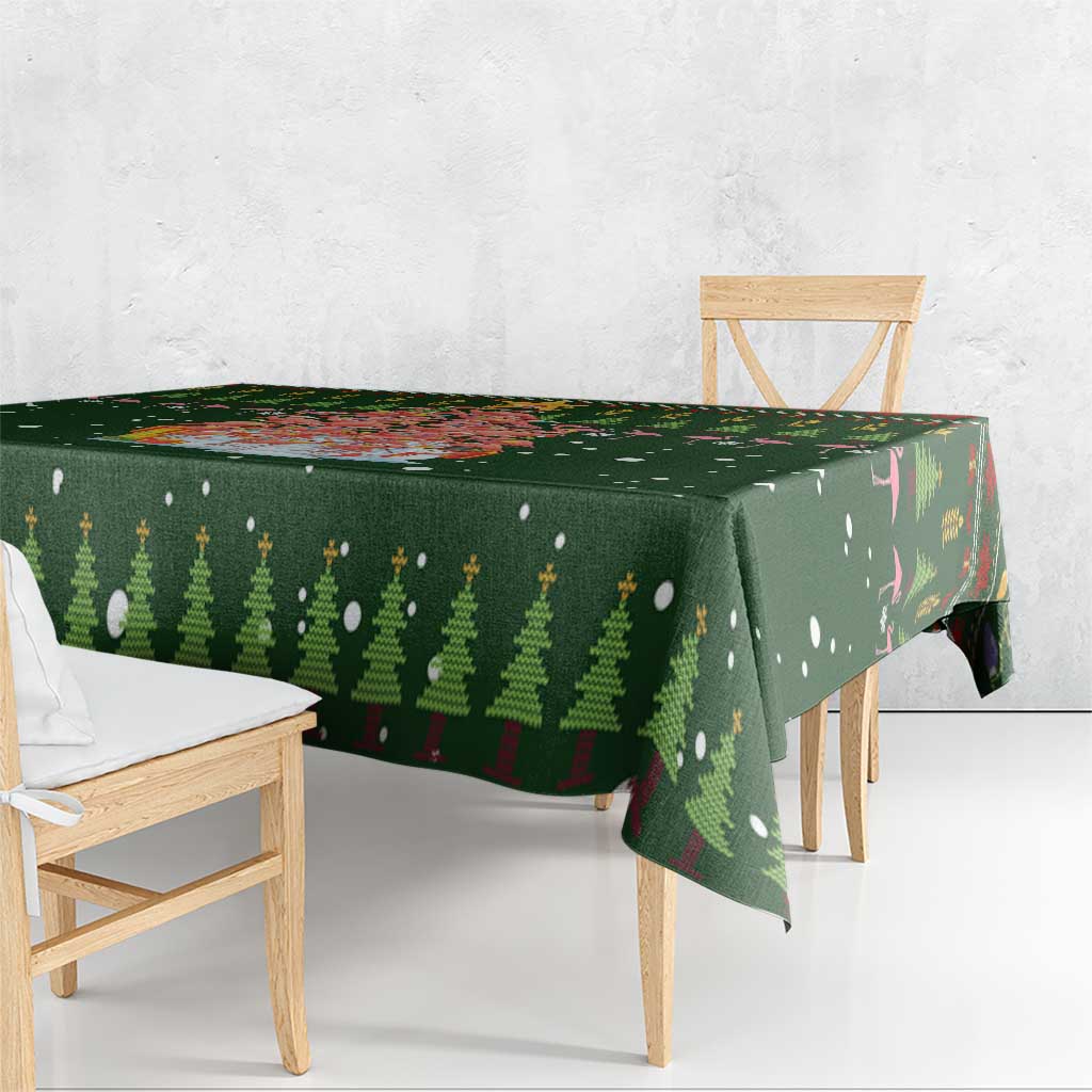 Flamingo Christmas Tree Christmas Tablecloth Funny Xmas Holiday Patterns - Wonder Print Shop