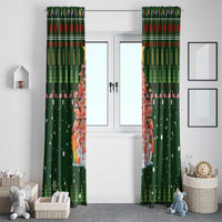 Flamingo Christmas Tree Christmas Window Curtain Funny Xmas Holiday Patterns - Wonder Print Shop