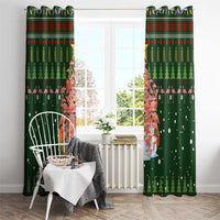 Flamingo Christmas Tree Christmas Window Curtain Funny Xmas Holiday Patterns - Wonder Print Shop