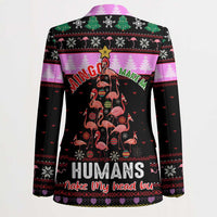 Flamingo Make Me Happy Christmas Blazer Funny Xmas Holiday Patterns - Wonder Print Shop