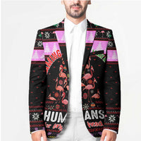 Flamingo Make Me Happy Christmas Blazer Funny Xmas Holiday Patterns - Wonder Print Shop