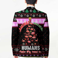 Flamingo Make Me Happy Christmas Blazer Funny Xmas Holiday Patterns - Wonder Print Shop