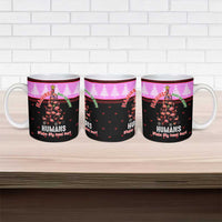 Flamingo Make Me Happy Christmas Ceramic Mug Funny Xmas Holiday Patterns - Wonder Print Shop