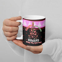 Flamingo Make Me Happy Christmas Ceramic Mug Funny Xmas Holiday Patterns - Wonder Print Shop