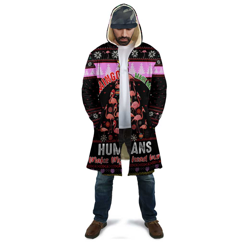 Flamingo Make Me Happy Christmas Cloak Funny Xmas Holiday Patterns - Wonder Print Shop