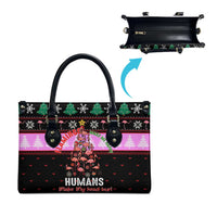 Flamingo Make Me Happy Christmas Leather Bag Funny Xmas Holiday Patterns - Wonder Print Shop