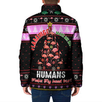 Flamingo Make Me Happy Christmas Padded Jacket Funny Xmas Holiday Patterns - Wonder Print Shop
