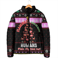 Flamingo Make Me Happy Christmas Padded Jacket Funny Xmas Holiday Patterns - Wonder Print Shop