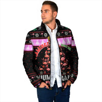 Flamingo Make Me Happy Christmas Padded Jacket Funny Xmas Holiday Patterns - Wonder Print Shop