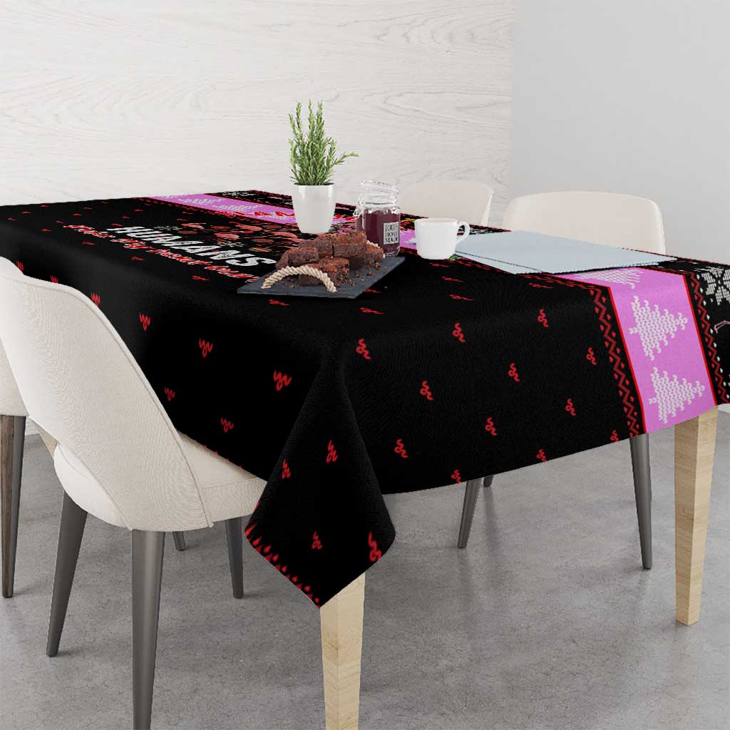 Flamingo Make Me Happy Christmas Tablecloth Funny Xmas Holiday Patterns - Wonder Print Shop