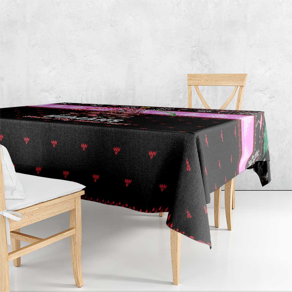 Flamingo Make Me Happy Christmas Tablecloth Funny Xmas Holiday Patterns - Wonder Print Shop