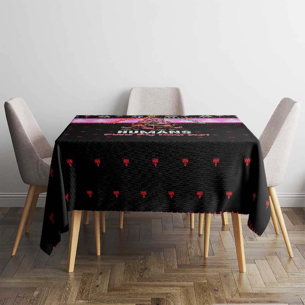 Flamingo Make Me Happy Christmas Tablecloth Funny Xmas Holiday Patterns - Wonder Print Shop