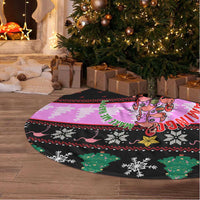 Flamingo Make Me Happy Christmas Tree Skirt Funny Xmas Holiday Patterns - Wonder Print Shop