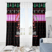 Flamingo Make Me Happy Christmas Window Curtain Funny Xmas Holiday Patterns - Wonder Print Shop