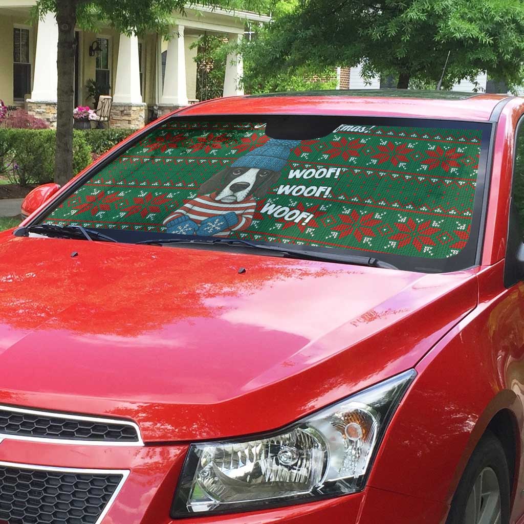 Great Dane Woofmas Christmas Auto Sun Shade Funny Xmas Holiday Patterns - Wonder Print Shop