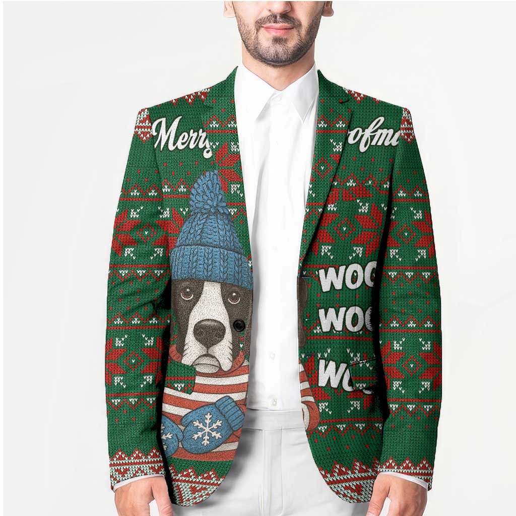Great Dane Woofmas Christmas Blazer Funny Xmas Holiday Patterns - Wonder Print Shop