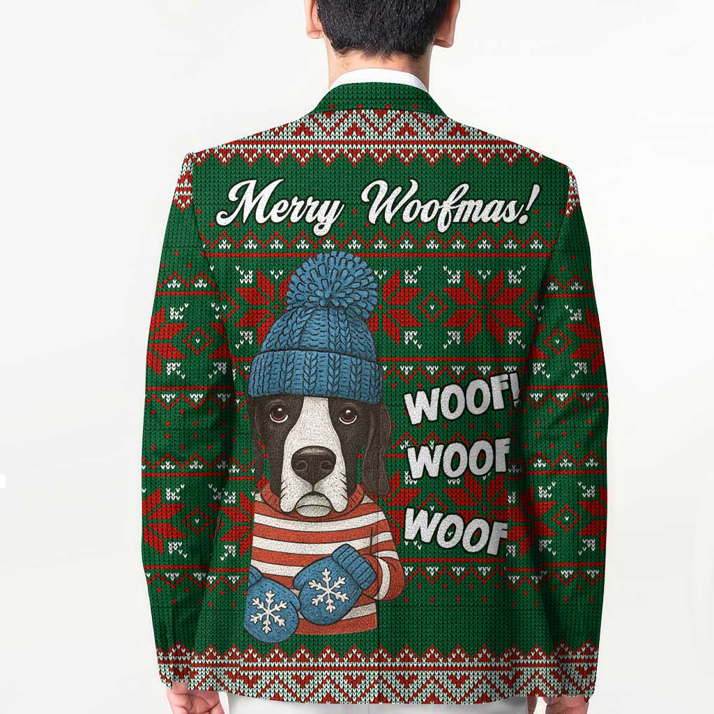 Great Dane Woofmas Christmas Blazer Funny Xmas Holiday Patterns - Wonder Print Shop