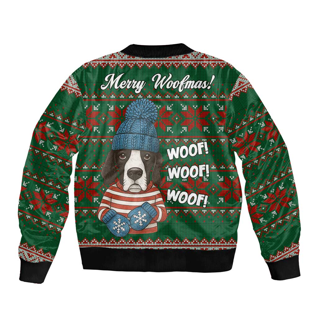 Great Dane Woofmas Christmas Bomber Jacket Funny Xmas Holiday Patterns - Wonder Print Shop