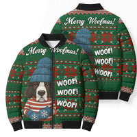 Great Dane Woofmas Christmas Bomber Puffer Jacket Funny Xmas Holiday Patterns - Wonder Print Shop