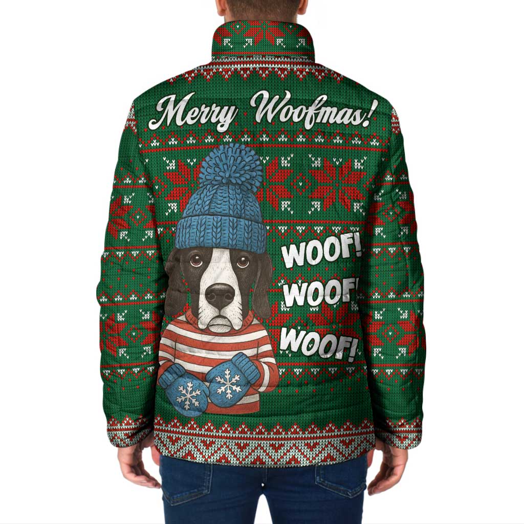 Great Dane Woofmas Christmas Padded Jacket Funny Xmas Holiday Patterns - Wonder Print Shop