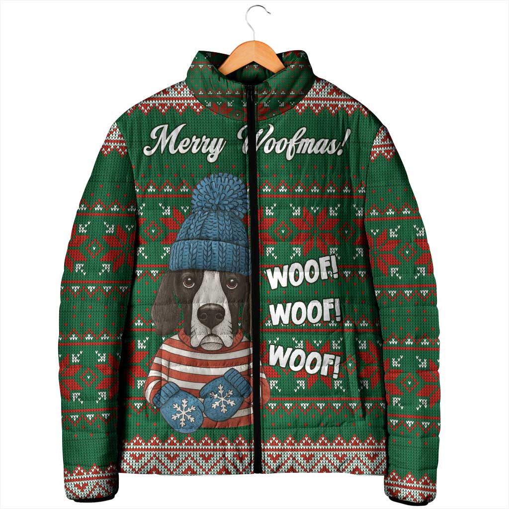 Great Dane Woofmas Christmas Padded Jacket Funny Xmas Holiday Patterns - Wonder Print Shop