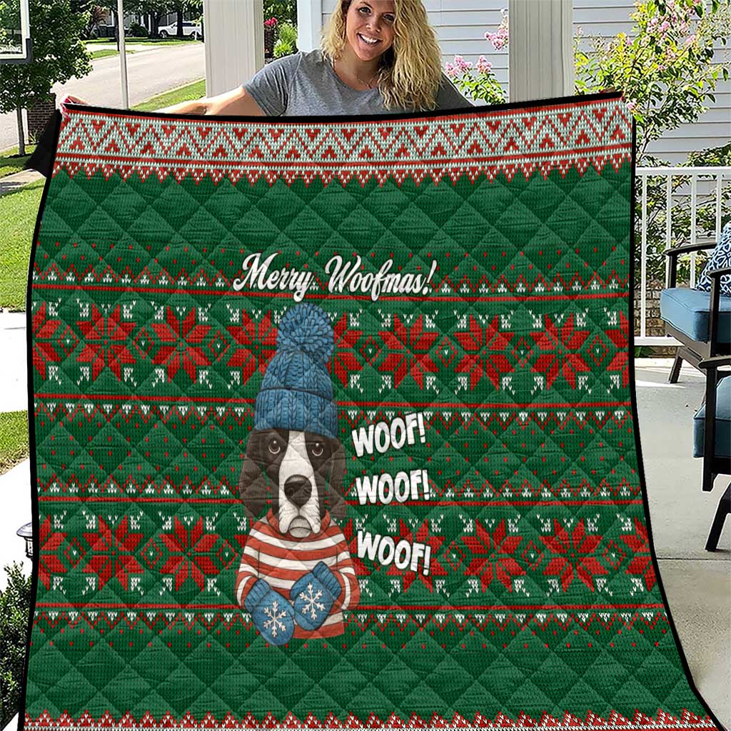 Great Dane Woofmas Christmas Quilt Funny Xmas Holiday Patterns - Wonder Print Shop