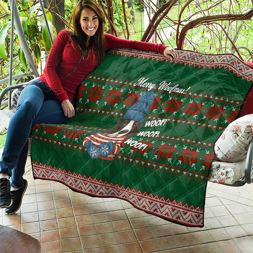 Great Dane Woofmas Christmas Quilt Funny Xmas Holiday Patterns - Wonder Print Shop