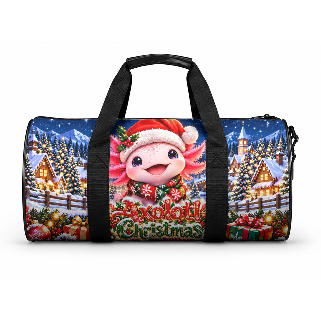 Axolotl Christmas Duffle Bag Cute Animal Winter Wonderland Holiday