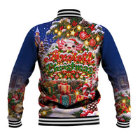 Axolotl Christmas Baseball Jacket Cute Festive Winter Snowflakes Art