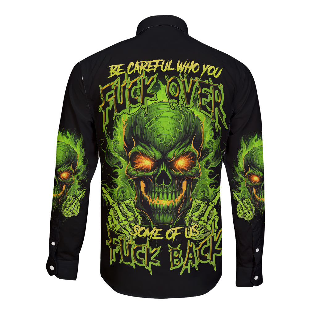 I Can't Go To Hell Reaper Skull Long Sleeve Button Shirt - Wonder Print Shop