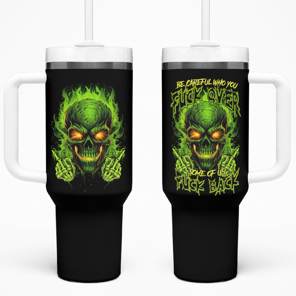 I Can't Go To Hell Reaper Skull Tumbler With Handle