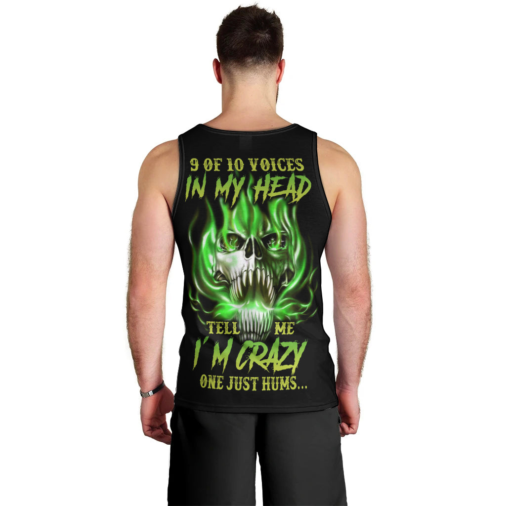 9 Of 10 Voices In My Head Fire Skull Men Tank Top - Wonder Print Shop