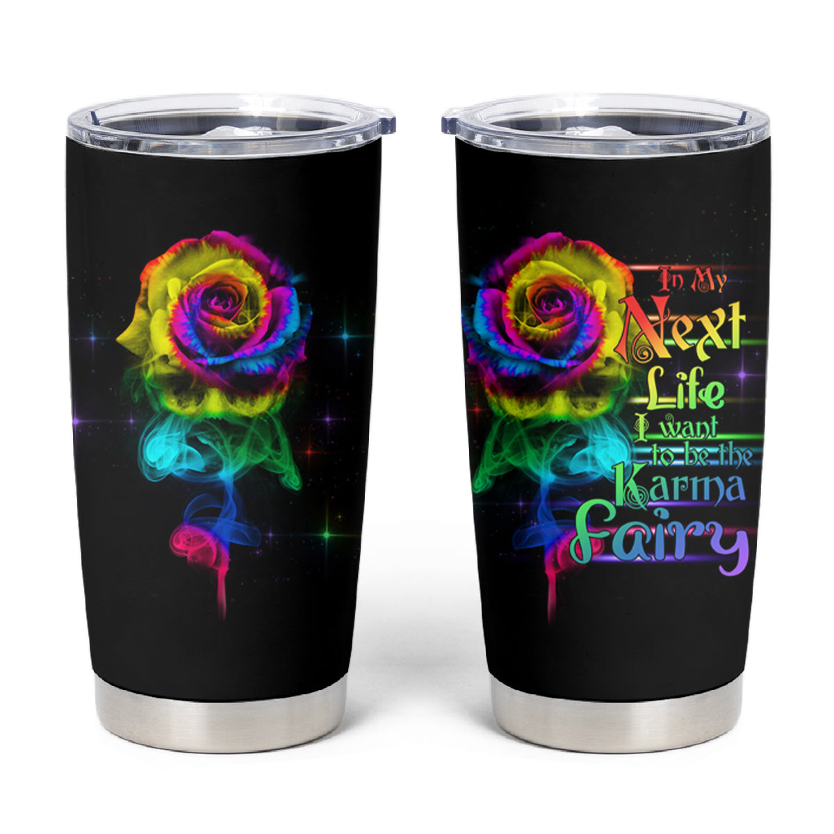 Karma Fairy Rose Smoke Skull Tumbler Cup