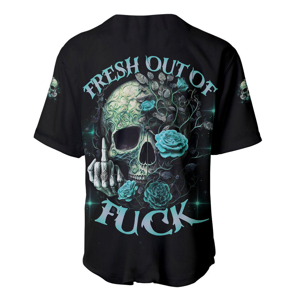 Fresh Out Of F Skull Rose Baseball Jersey - Wonder Print Shop