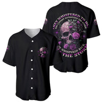 Black baseball jersey pair with purple rose-and-skull back and front prints