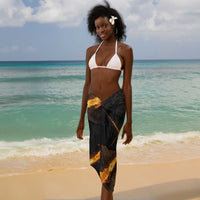 Aten Sarong Ancient Egyptian Cracked Stone Hieroglyph, Solar Eclipse Emblem, and Radiant Sunburst - Wonder Print Shop