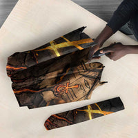 Aten Umbrella Ancient Egyptian Cracked Stone Hieroglyph, Solar Eclipse Emblem, and Radiant Sunburst - Wonder Print Shop