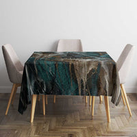 Atum Tablecloth Ancient Egyptian Teal Marble Smoke, Solar Barque Crown, Creator Deity Statue - Wonder Print Shop