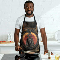 Atum Ancient Egyptian Apron with Dark Hieroglyph Grid, Ouroboros Serpent Ring and The Final Serpent - Wonder Print Shop