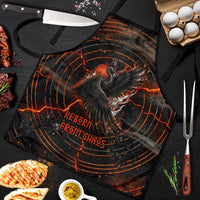 Bennu Apron Ancient Egyptian Lava Crack Texture, Phoenix Firebird and Reborn from Chaos - Wonder Print Shop