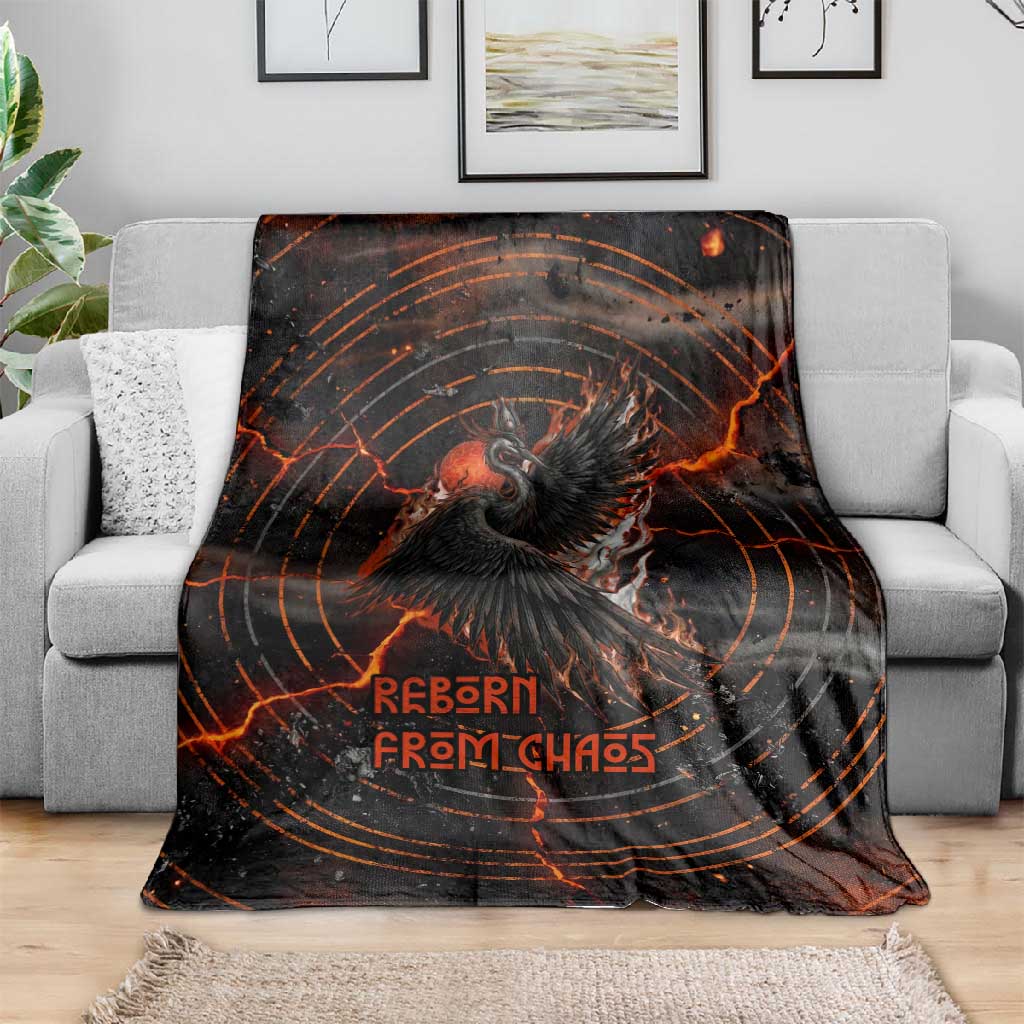 Bennu Blanket Ancient Egyptian Lava Crack Texture, Phoenix Firebird and Reborn from Chaos - Wonder Print Shop