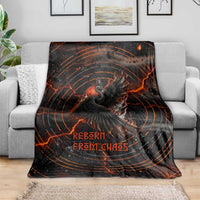 Bennu Blanket Ancient Egyptian Lava Crack Texture, Phoenix Firebird and Reborn from Chaos - Wonder Print Shop