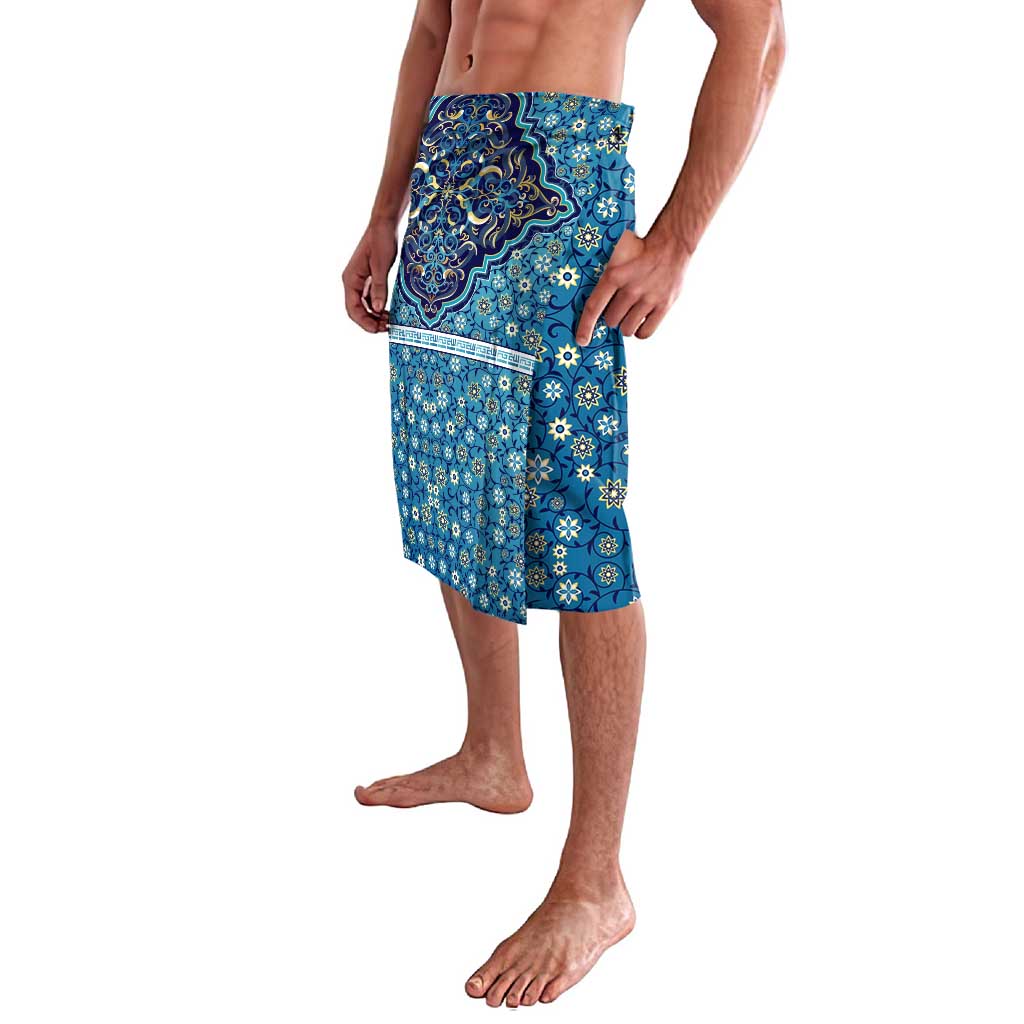 Iranian Mosaic Art Pattern Lavalava with Persian Calligraphy and Flag Accents