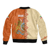Iran Heritage Bomber Jacket with Traditional Pattern and Royal Emblem Design