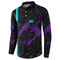 Strike Bowling Graphic Button Sweatshirt with Purple Black Marble Texture and Custom Team Name - Wonder Print Shop