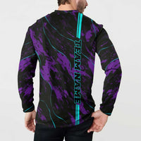 Strike Bowling Graphic Button Sweatshirt with Purple Black Marble Texture and Custom Team Name - Wonder Print Shop