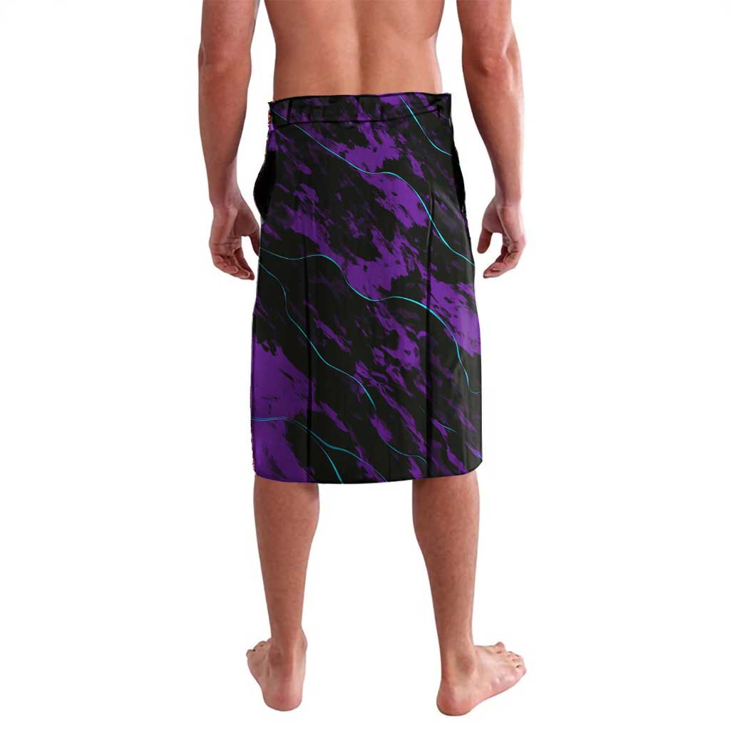 Strike Bowling Graphic Lavalava with Purple Black Marble Texture and Custom Team Name - Wonder Print Shop