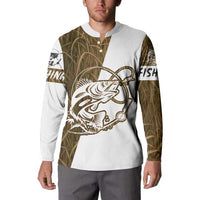 Walleye Fishing Button Sweatshirt with Reeds Background and Custom Name Design - Wonder Print Shop