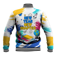Back To School Baseball Jacket New Year New Chapter Colorful Paint Splatter