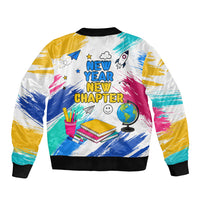 Back To School Bomber Jacket New Year New Chapter Colorful Paint Splatter